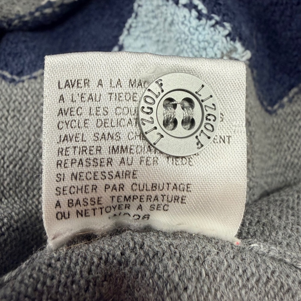 Liz Claiborne LizGolf 90's Vintage Polo Sweater Womens M Grey Good Argyle - Picture 7 of 11